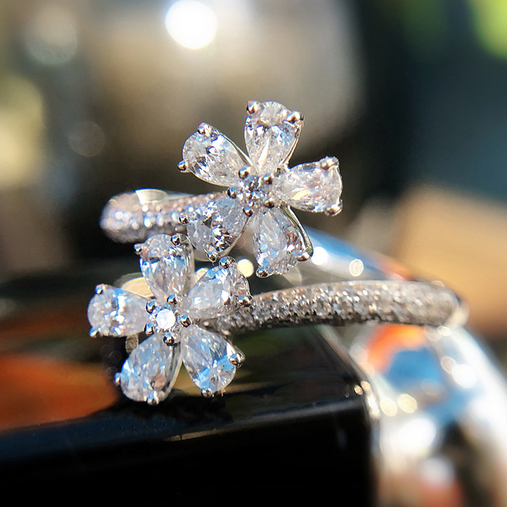 Water Drop Pear Shaped Imitation Open Ring Ring for Women
