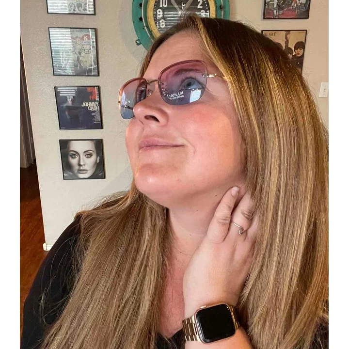 Women's Rhinestone Rimless Rectangle Sunglasses