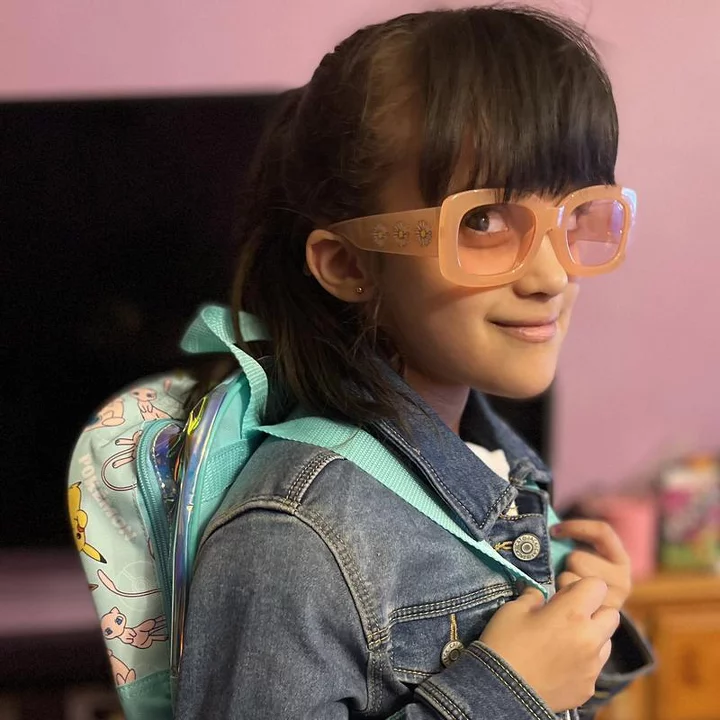 Girls' Daisy Print Rectangle Sunglasses